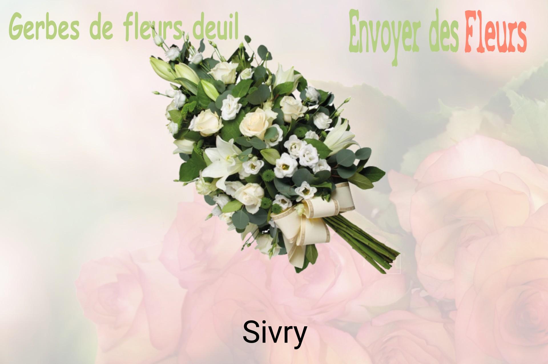 Gerbe de fleurs de deuil livrée à Sivry